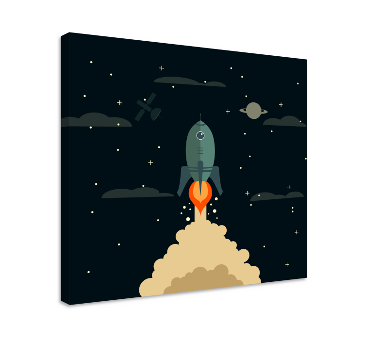 Framed gaming wall art rocket launch adventure - TenStickers