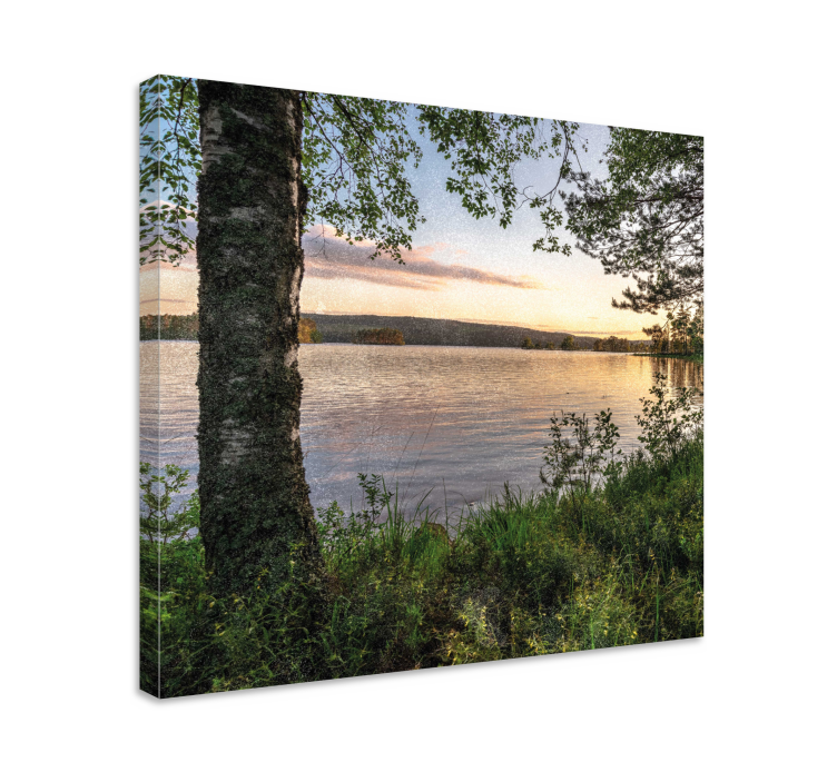 Landscape canvas serene lake sunset - TenStickers
