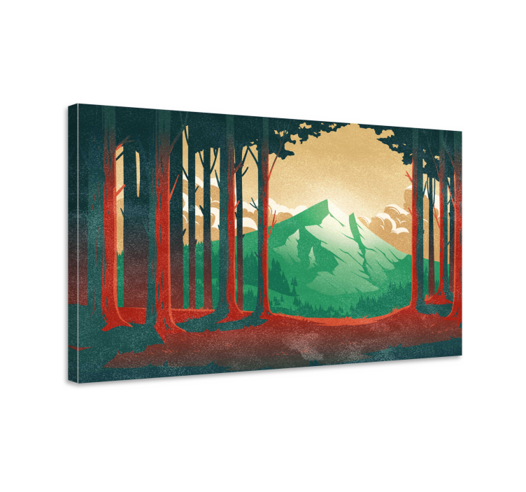 MOUNTAINS AND TREES landscape canvas - TenStickers