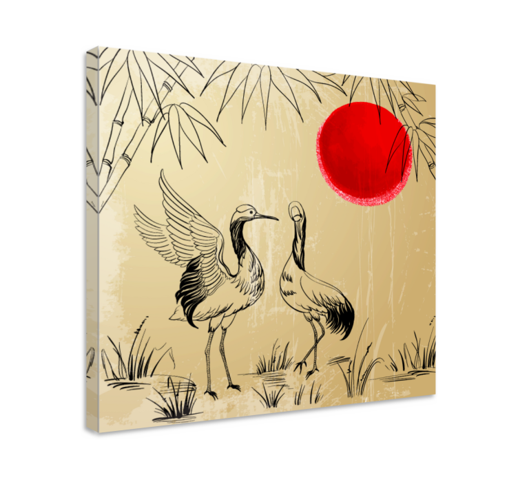 Mandala canvas cranes and sun - TenStickers