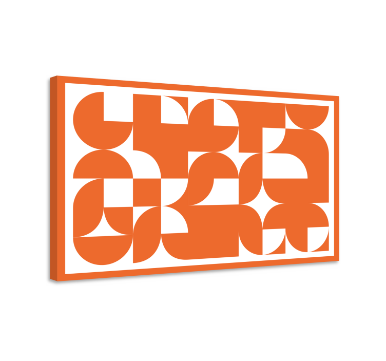 Orange abstract art pattern geometric canvas - TenStickers