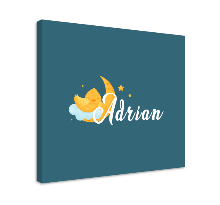 Cocktail canvas sleeping chick moon - TenStickers