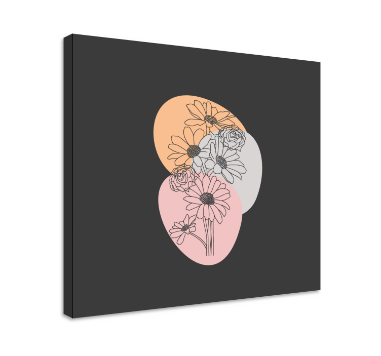 Flowers canvas floral abstract designs - TenStickers