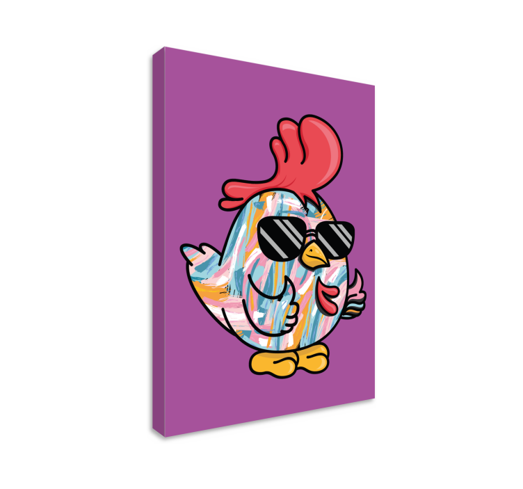 Animal canvas wall art cool chicken design - TenStickers