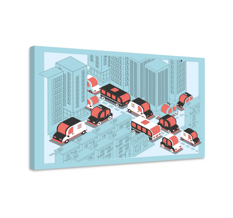 Cityscape wall art urban traffic scene - TenStickers