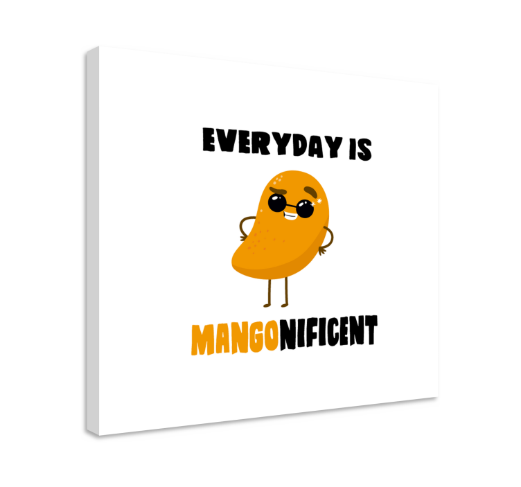 Fruit canvas wall art mango character delight - TenStickers