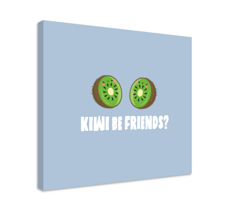 Fruit canvas wall art kiwi slice friendship - TenStickers