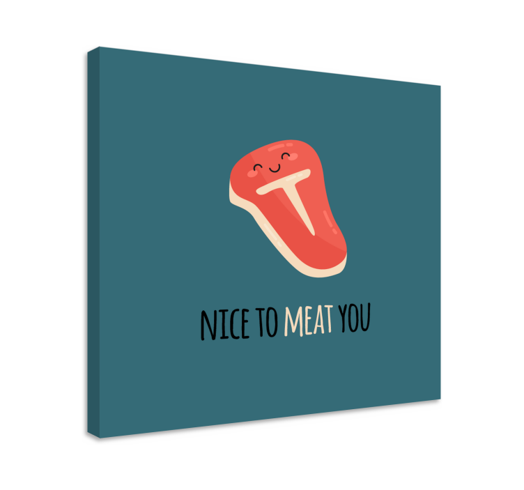 Fruit canvas wall art joyful meat grin - TenStickers