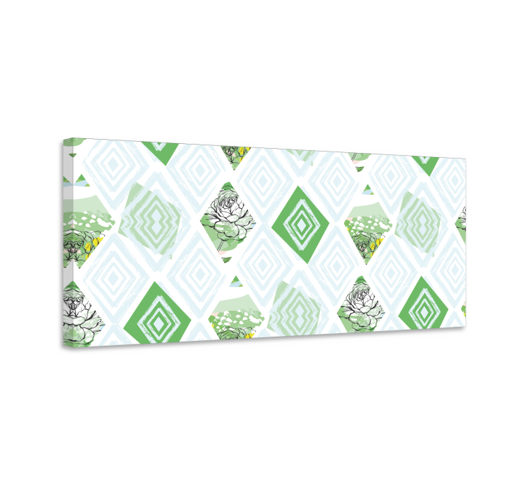 Flowers canvas geometric succulent design - TenStickers