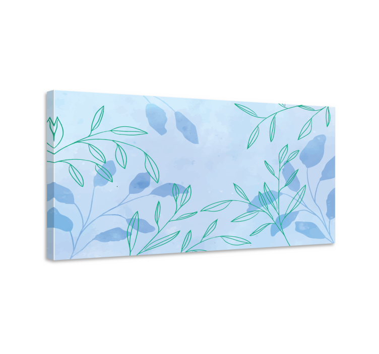 Flowers canvas with delicate leaf patterns - TenStickers