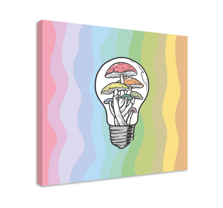 Quote canvas mushroom lightbulb - TenStickers