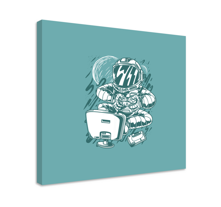 Framed gaming wall art astronaut gaming adventure - TenStickers