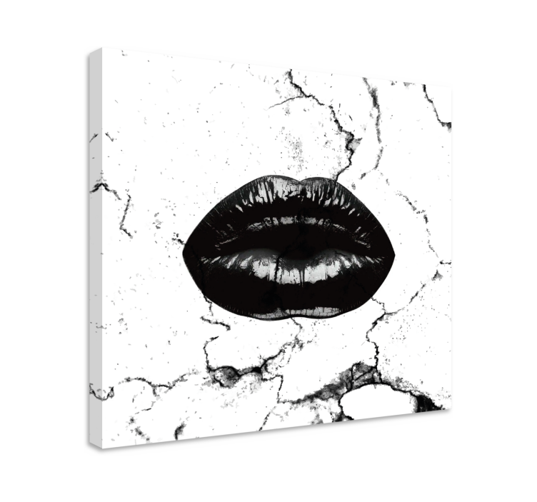 Landscape canvas with striking black lips - TenStickers