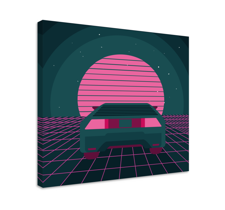 Modern canvas art retro car scene artwork - TenStickers