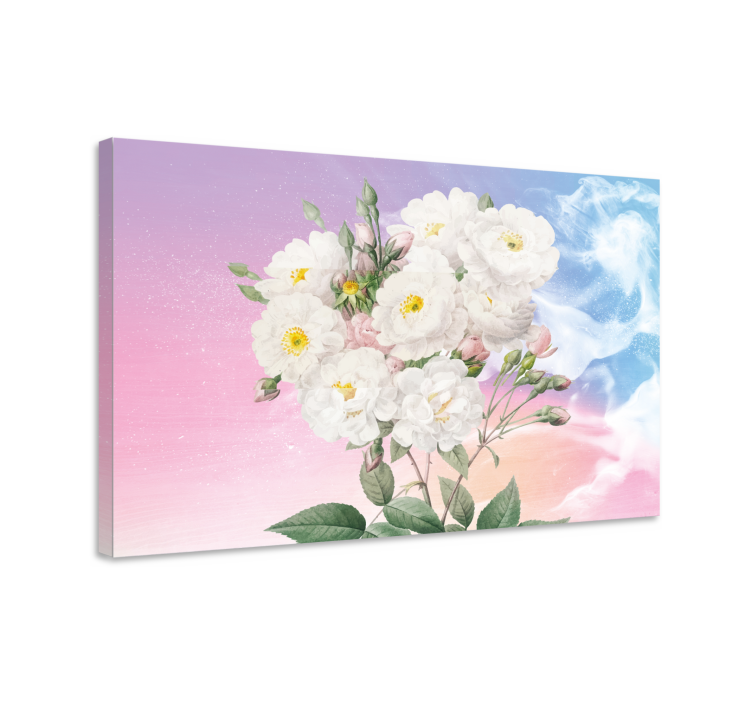 Flowers canvas white floral arrangement - TenStickers