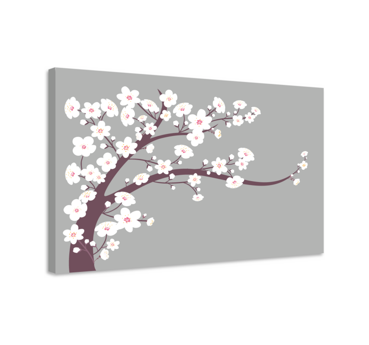 Flowers canvas sakura blossom stalk - TenStickers