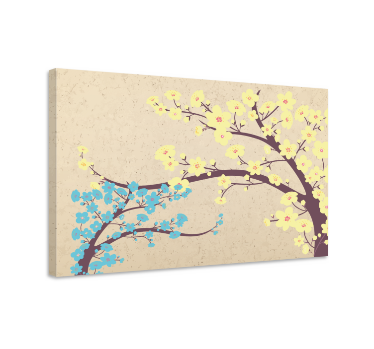 Flowers canvas blossom branches art - TenStickers