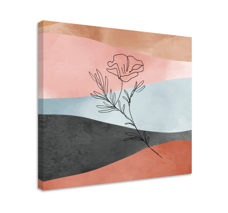 Flowers canvas abstract floral design - TenStickers