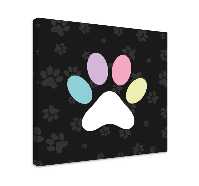 Amazing colorful dog paw canvas prints - TenStickers