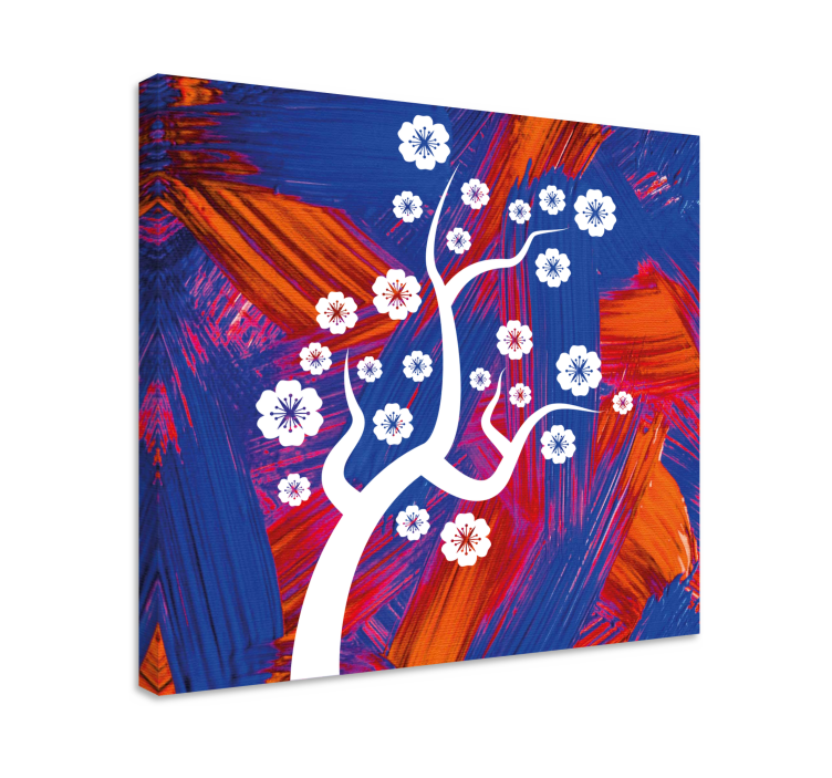 Flowers canvas white blossom tree - TenStickers