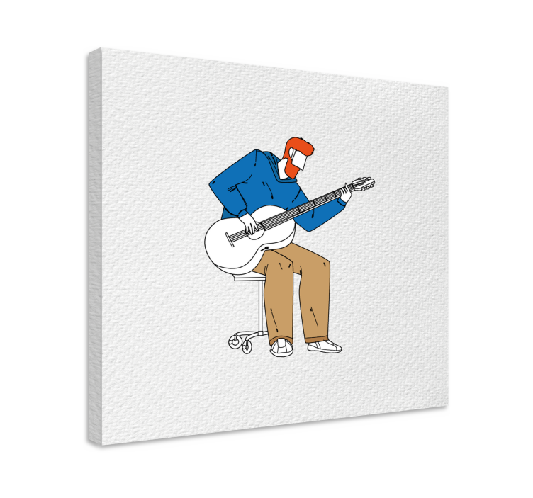 Music canvas art guitarist playing melodies - TenStickers