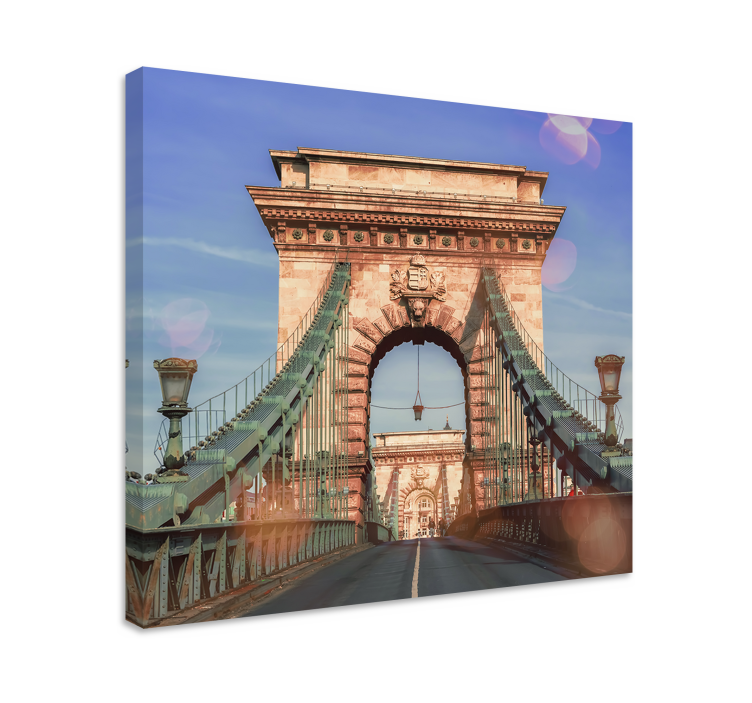 Cityscape wall art chain bridge view - TenStickers
