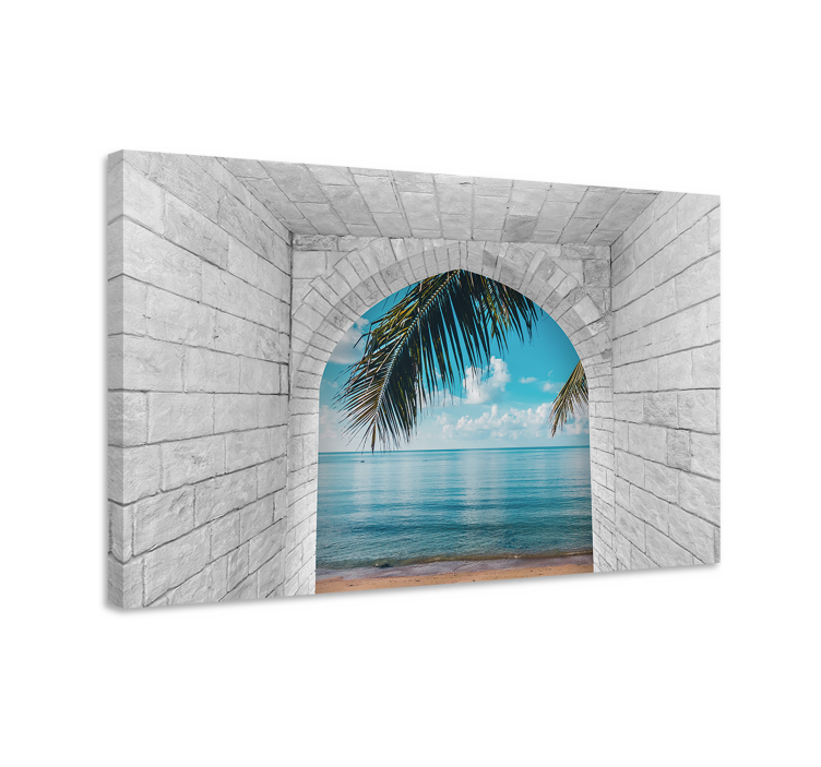 Landscape canvas ocean view arch print - TenStickers