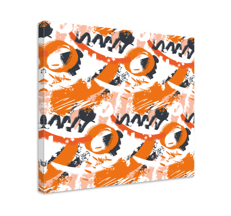 Abstract wall art 1 dynamic orange forms - TenStickers