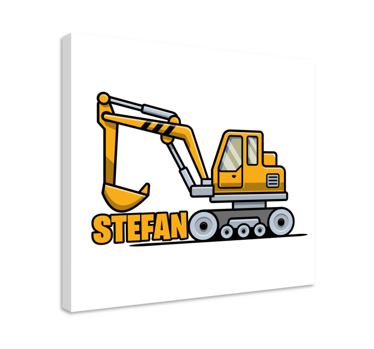 Quote canvas excavator machine artwork - TenStickers