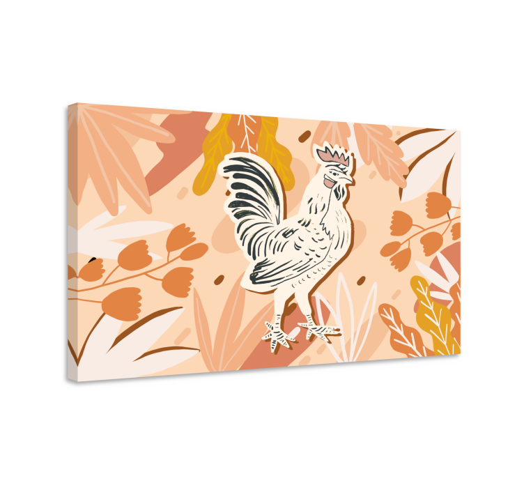 Animal canvas wall art charming rooster portrait - TenStickers