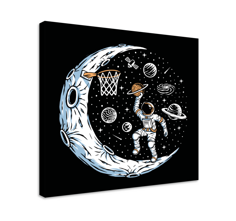 Lunar Basketball Dunk framed gaming wall art - TenStickers