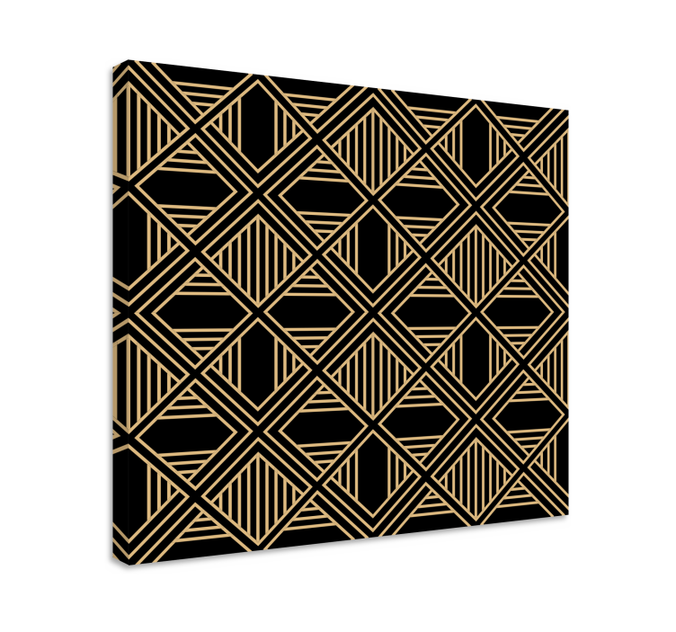 Geometric canvas in golden geometric pattern - TenStickers