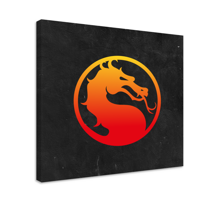 Framed gaming wall art mortal kombat dragon art - TenStickers