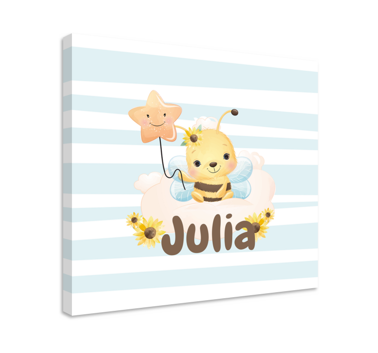 Animal canvas wall art cute bee character - TenStickers