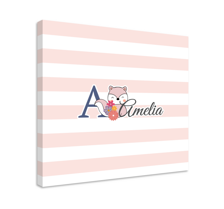 Cocktail canvas adorable fox personalization - TenStickers
