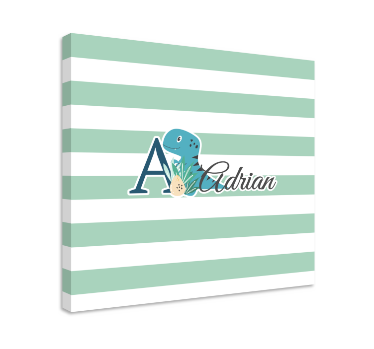 Dinosaur canvas wall art adrian's playful dino - TenStickers