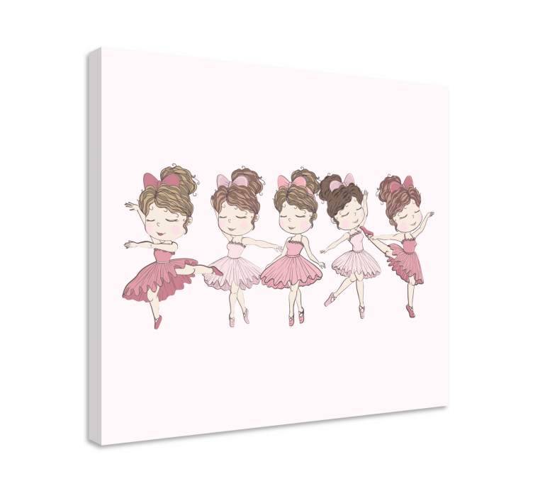 Set of pink ballerinas nursery canvas - TenStickers