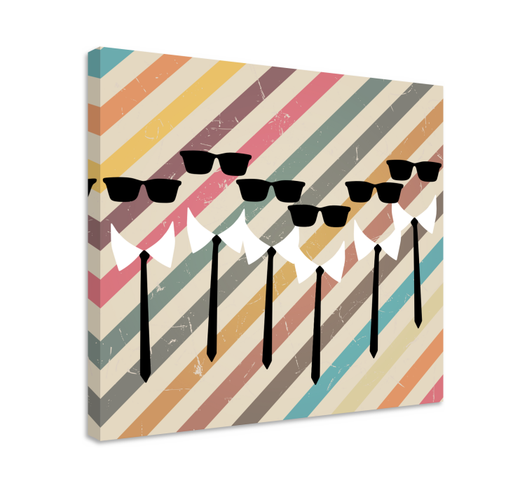 Floral canvas wall art with chic sunglass figures - TenStickers