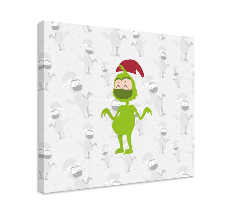 People canvas joyful green character - TenStickers