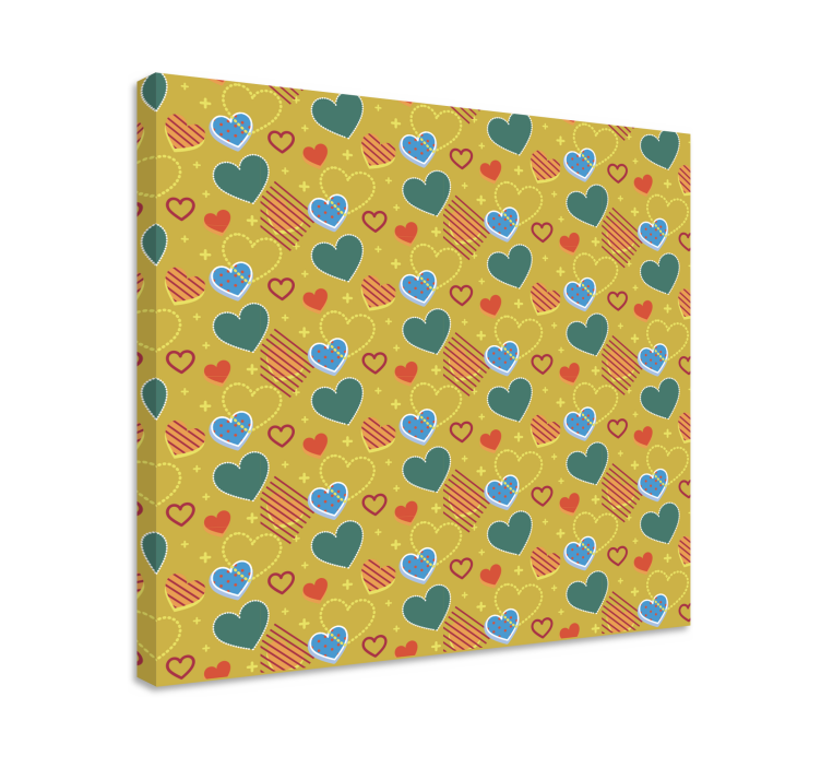 Abc canvas wall art colorful heart design - TenStickers