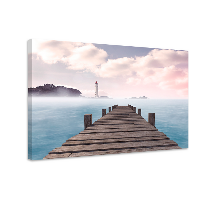 Wooden dock aesthetic landscape canvas - TenStickers