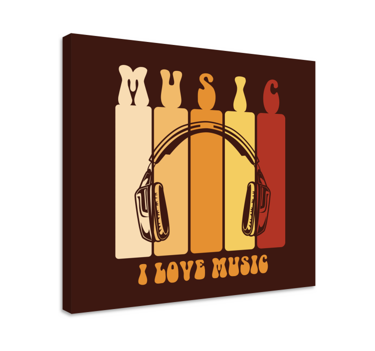 Music canvas art headphones and audio - TenStickers
