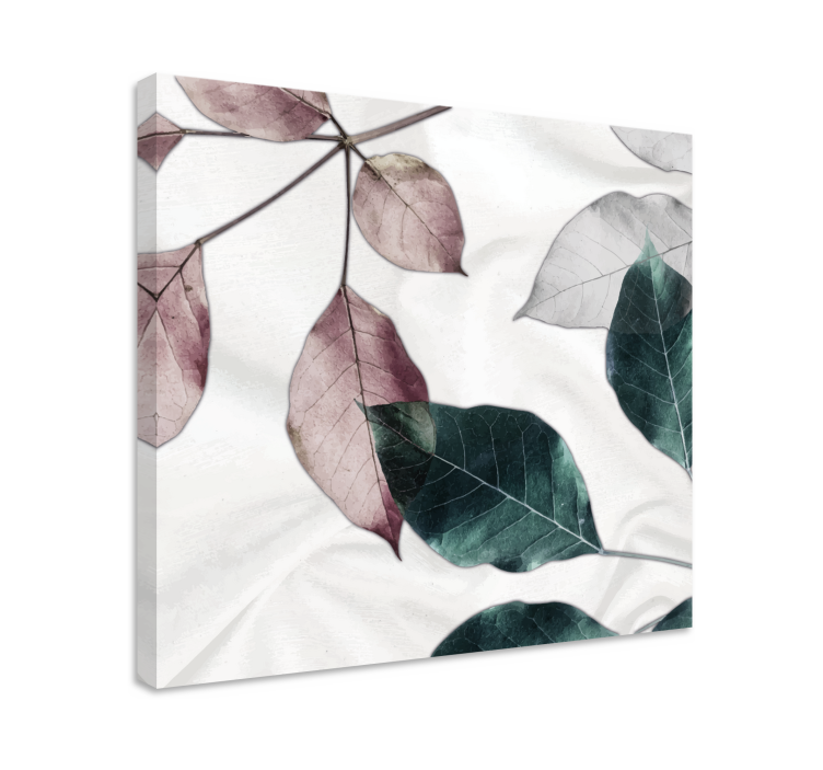 Flowers canvas elegant leaf display - TenStickers