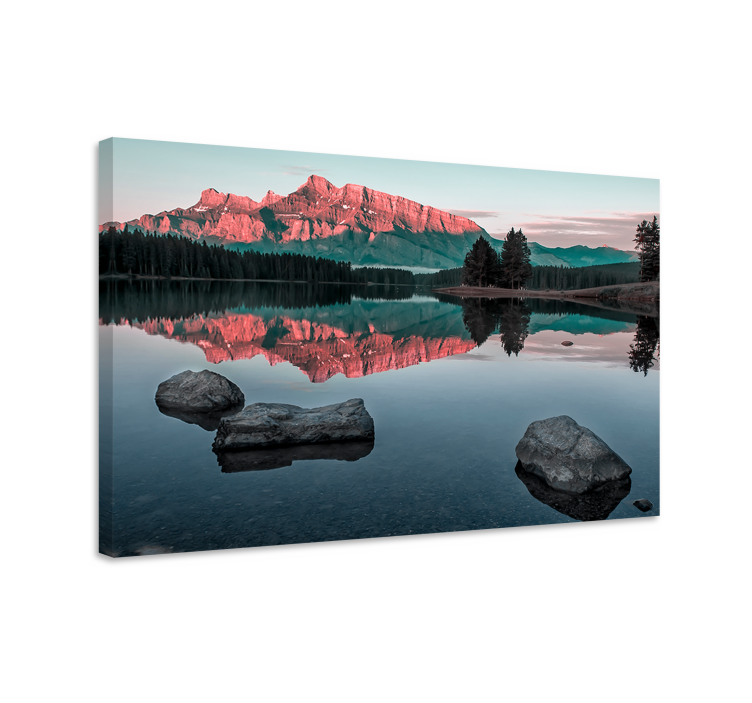Serene mountain reflections landscape canvas - TenStickers