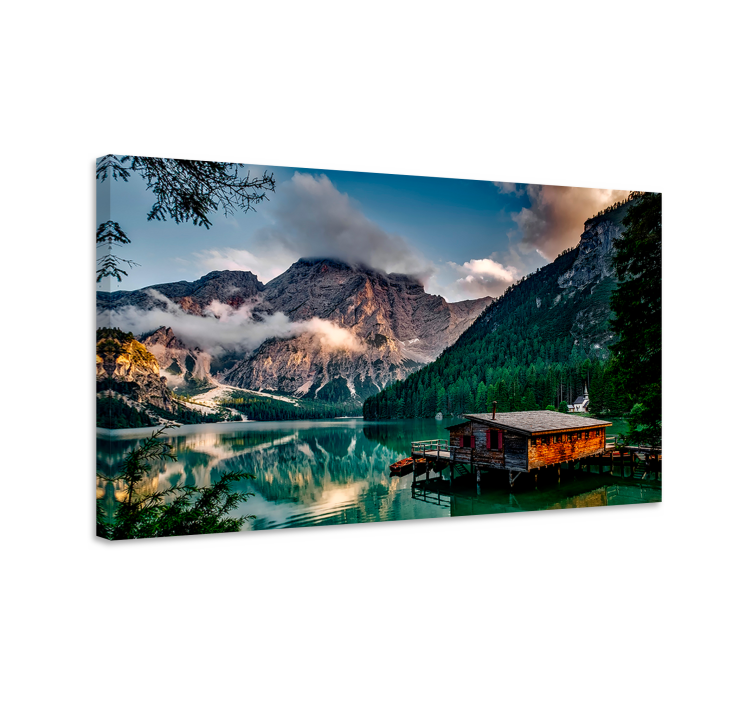 Landscape canvas mountain lake scene - TenStickers
