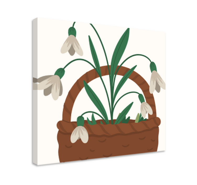 Flowers canvas snowdrop flower basket - TenStickers