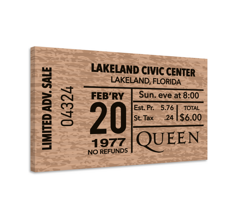 Queen concert ticket retro canvas - TenStickers