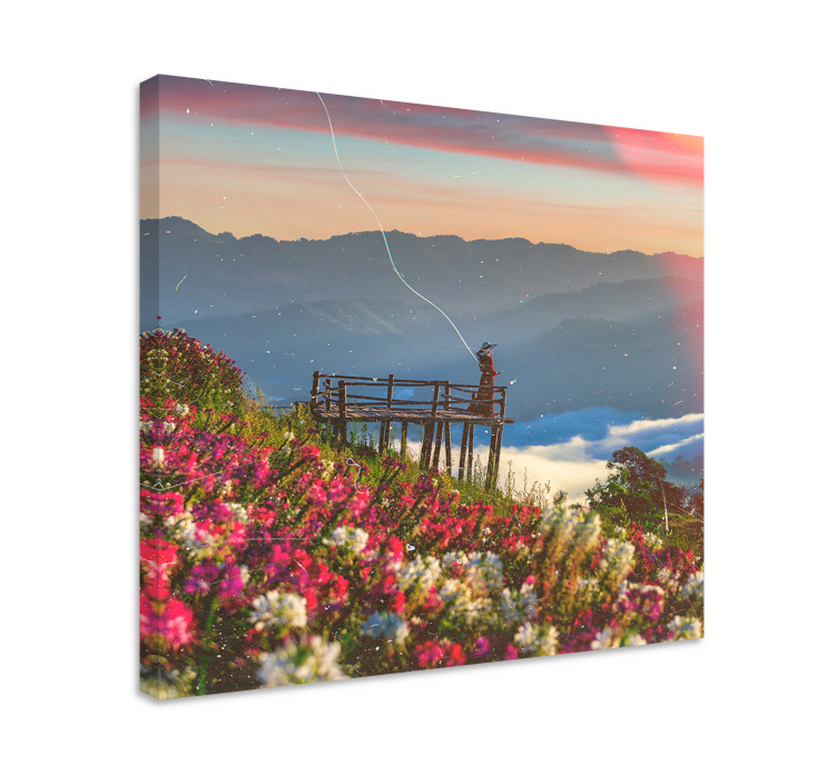 Landscape canvas mountain view calm - TenStickers
