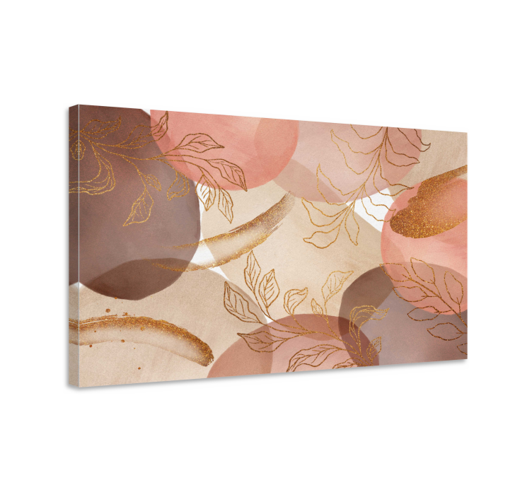 Geometric canvas with abstract leaf designs - TenStickers