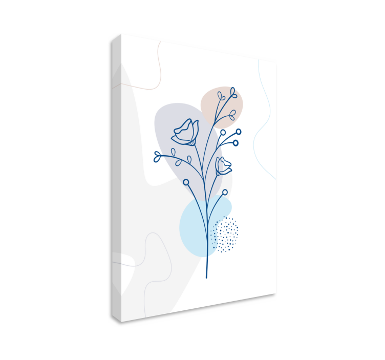 Flowers canvas floral outline design - TenStickers